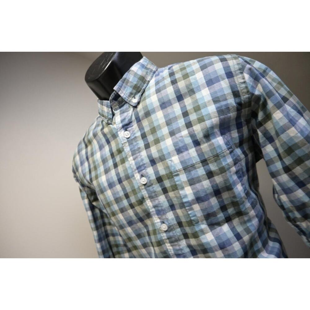 J Crew Mercantile Flex Slim Fit Dress‎ Shirt Plaid Button Up Mens Size Medium